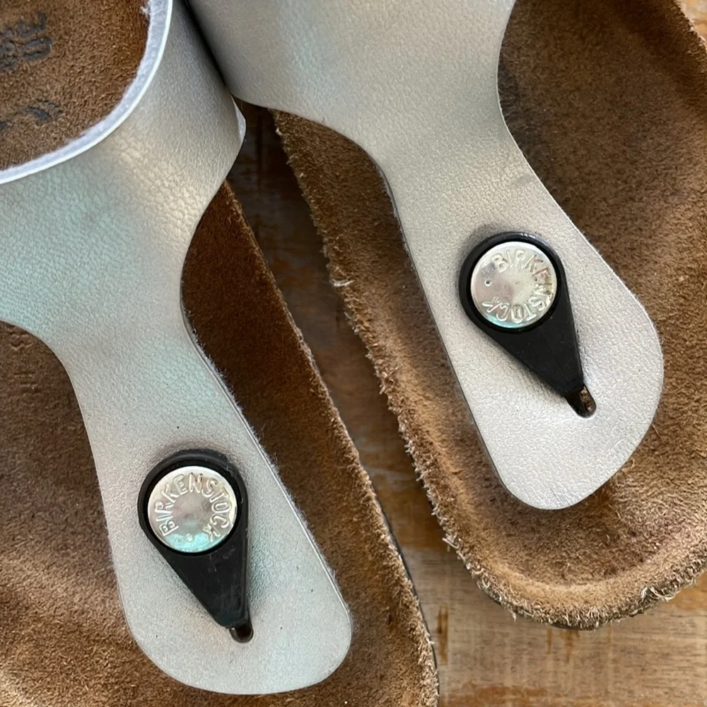 Birkenstock Kids Metallic Light Blue Thong Sandals